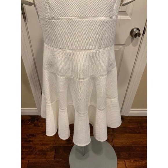 Rebecca Taylor White Textured Fit & Flare Short Sleeve Dress, Size 10 (US) NWT! - Picture 3 of 7
